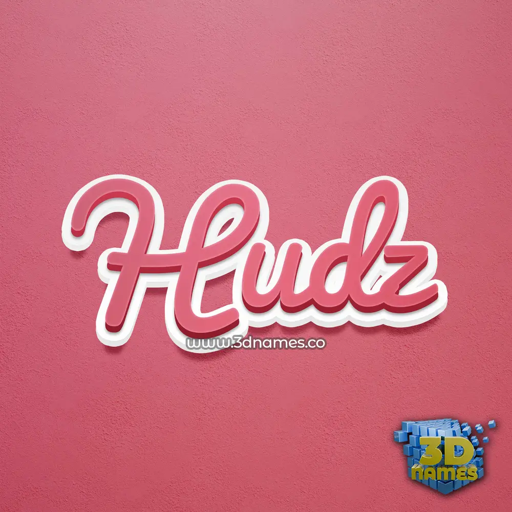 hudz in Red Scribble style - 3D name wallpaper