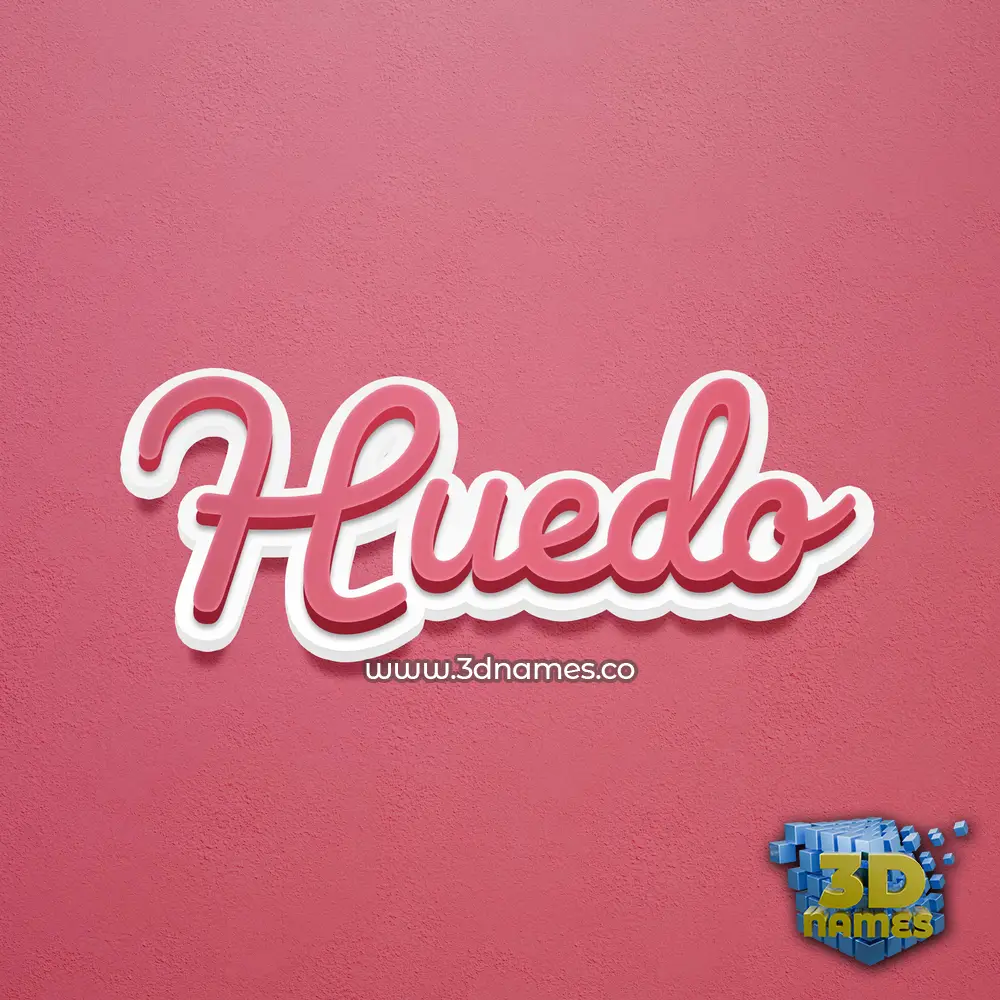 huedo in Red Scribble style - 3D name wallpaper