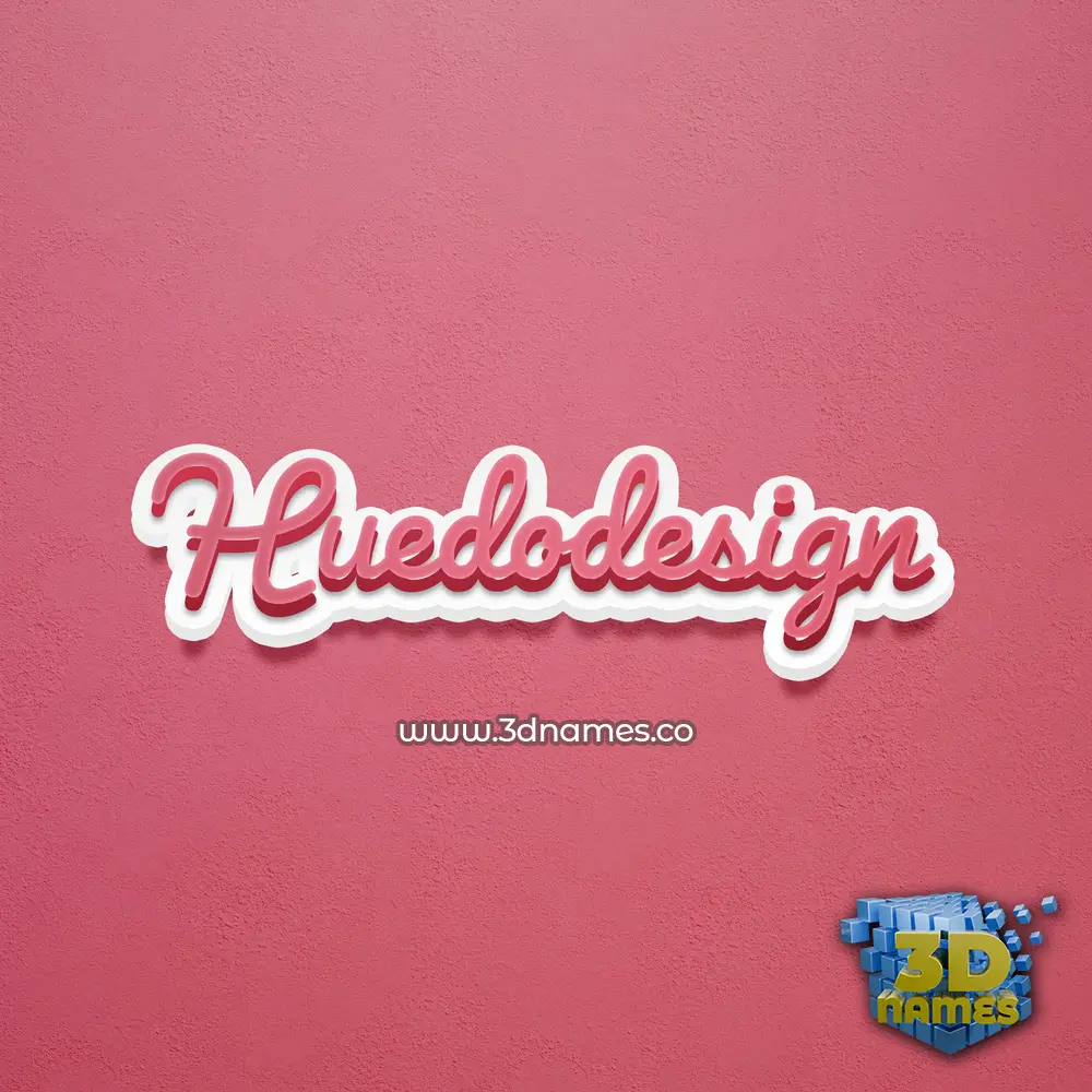 huedodesign in Red Scribble style - 3D name wallpaper