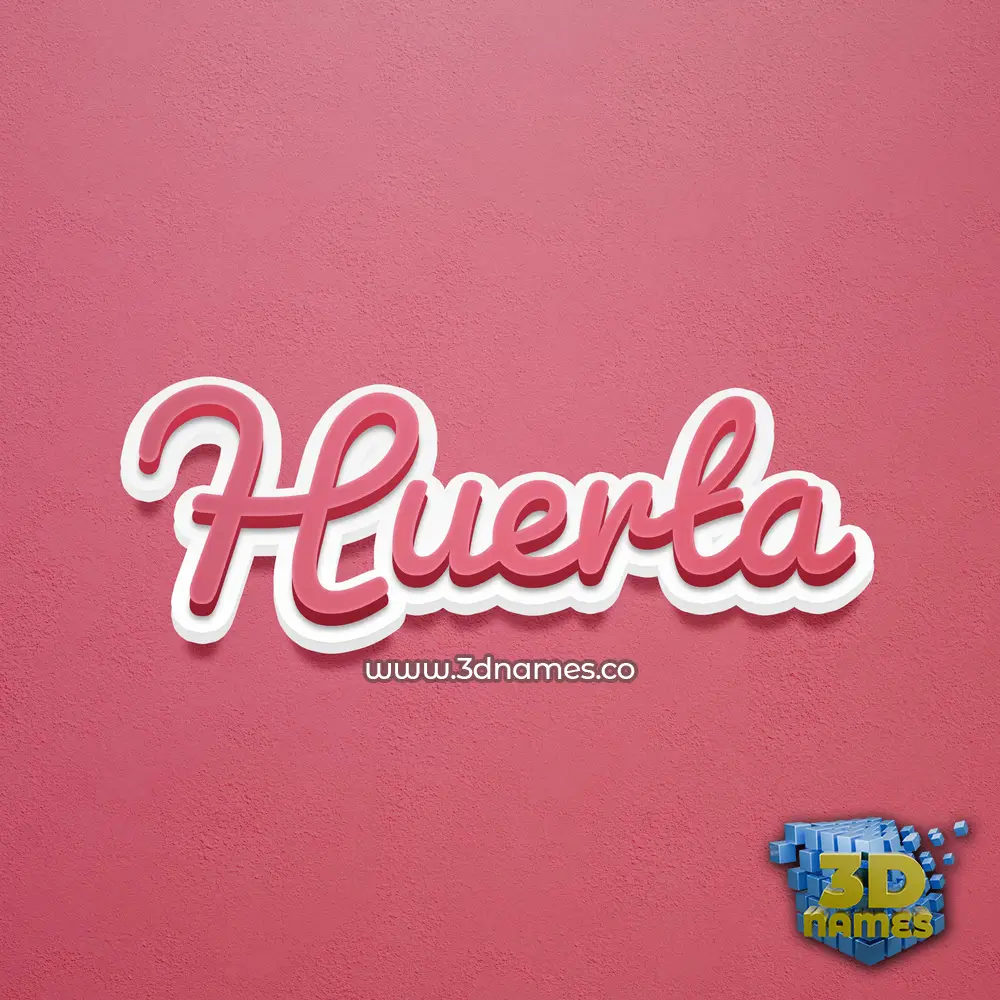 huerta in Red Scribble style - 3D name wallpaper