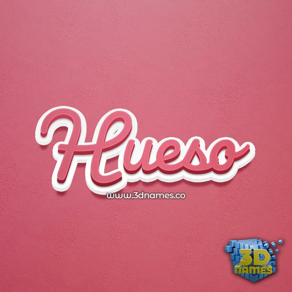 hueso in Red Scribble style - 3D name wallpaper