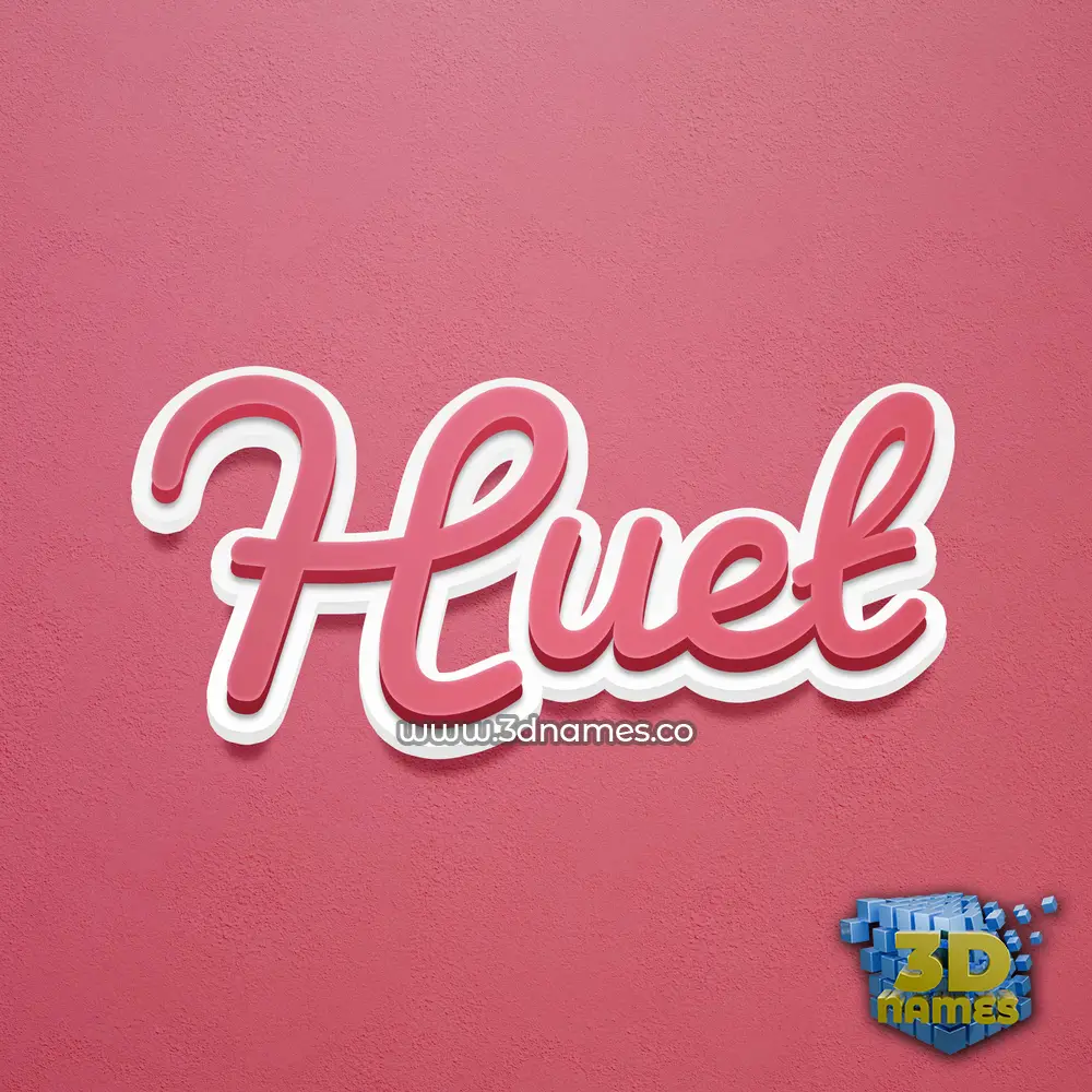 huet in Red Scribble style - 3D name wallpaper
