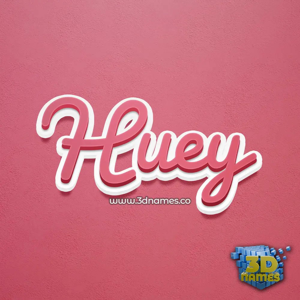 huey in Red Scribble style - 3D name wallpaper