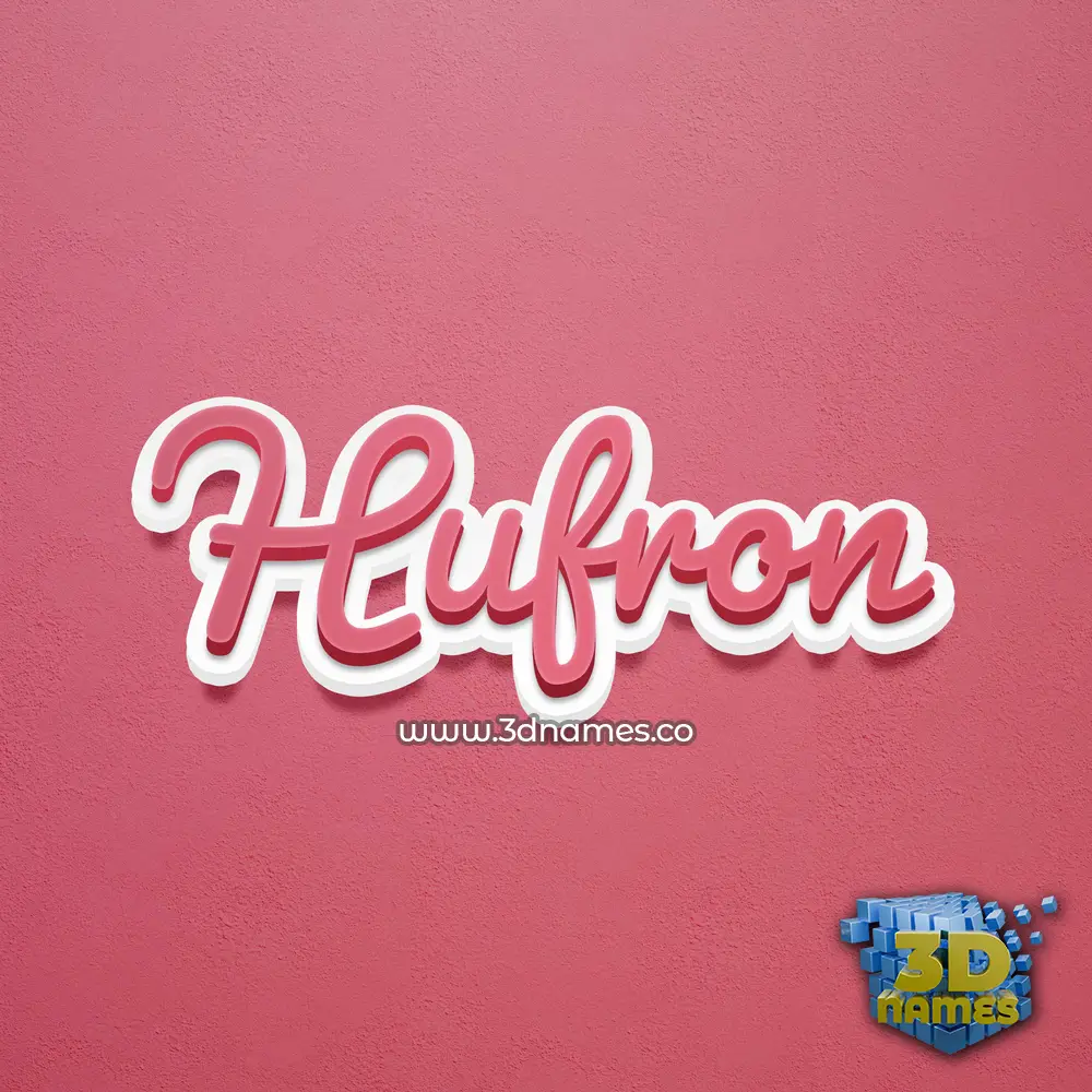 hufron in Red Scribble style - 3D name wallpaper