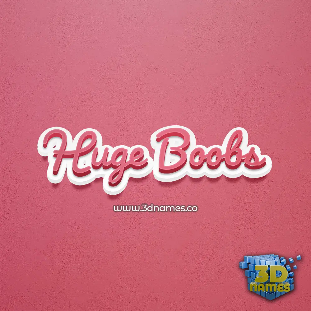 huge boobs in Red Scribble style - 3D name wallpaper