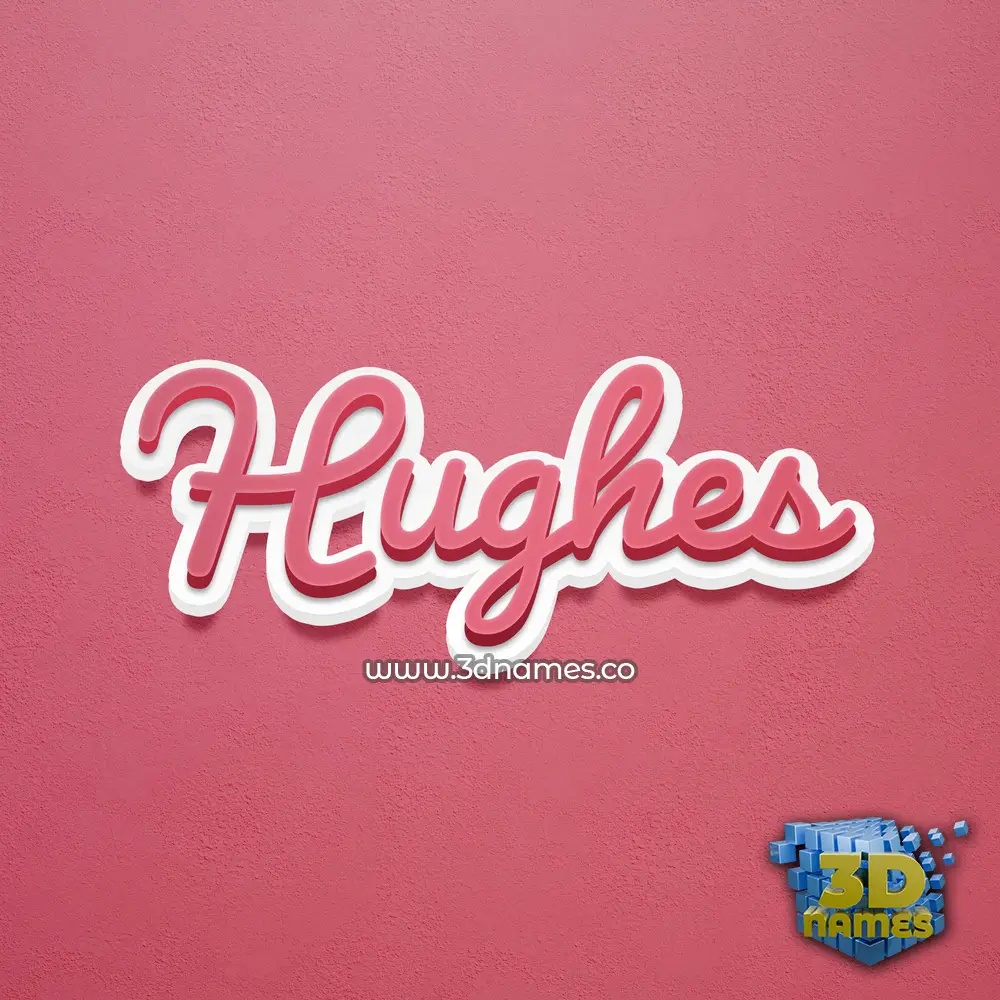 hughes in Red Scribble style - 3D name wallpaper