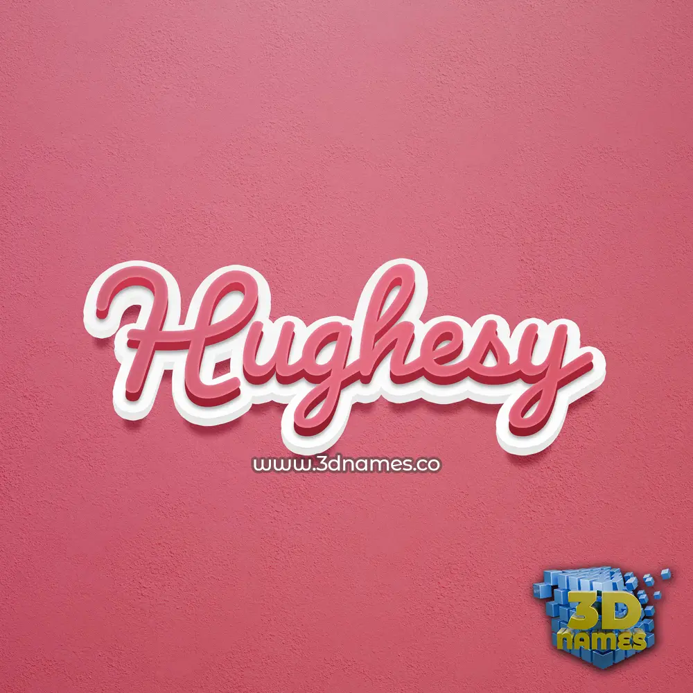 hughesy in Red Scribble style - 3D name wallpaper
