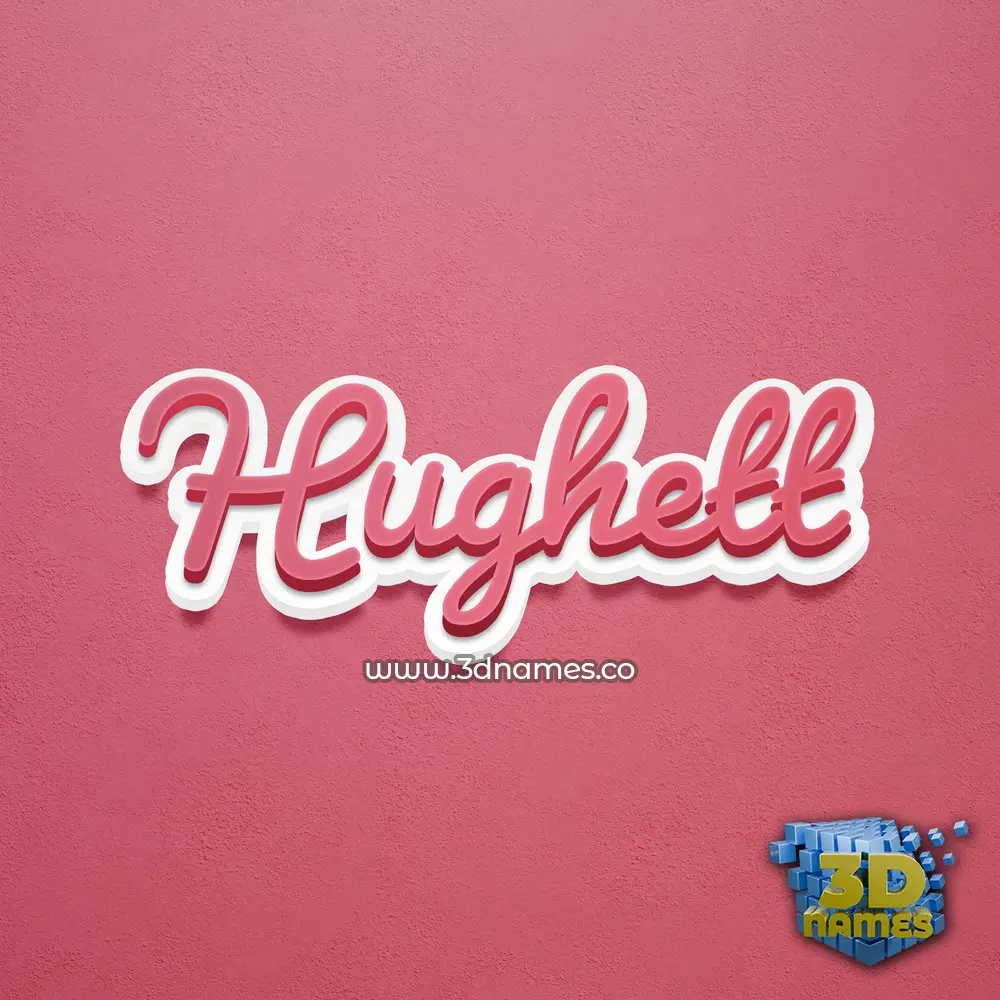 hughett in Red Scribble style - 3D name wallpaper