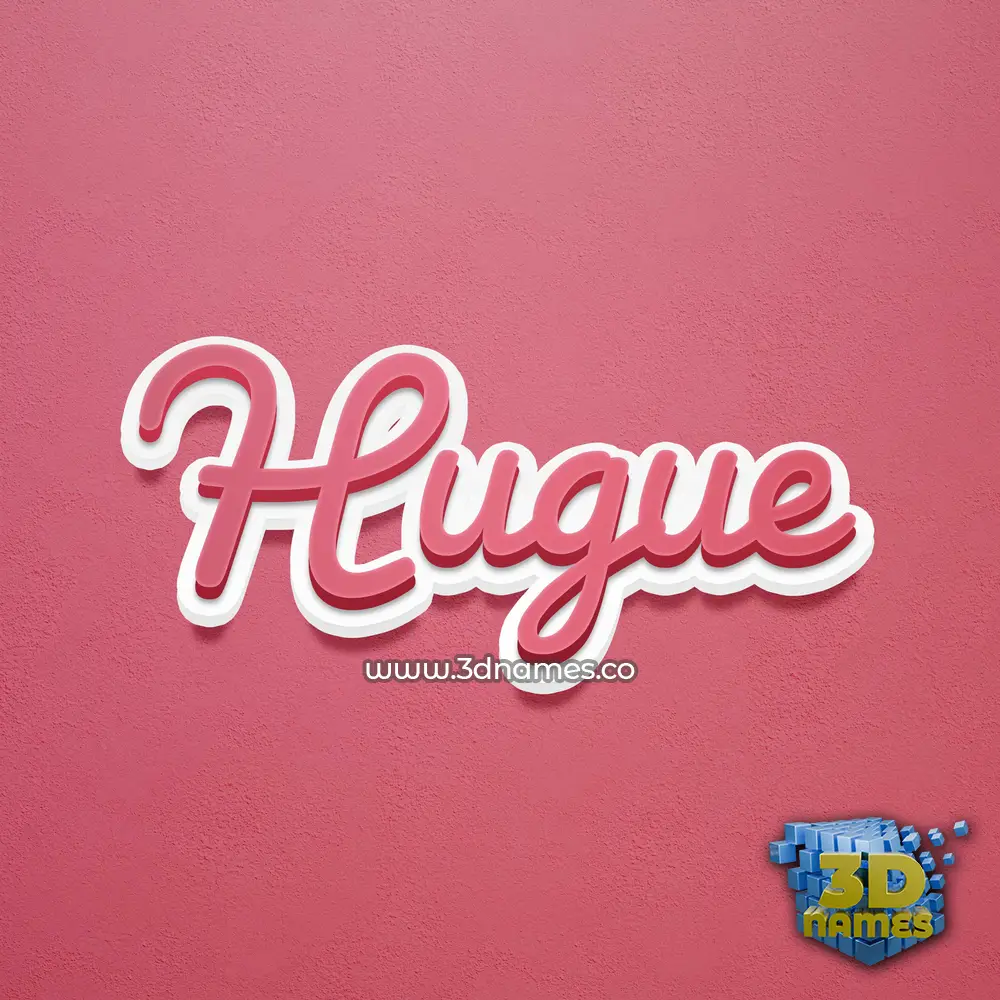 hugue in Red Scribble style - 3D name wallpaper