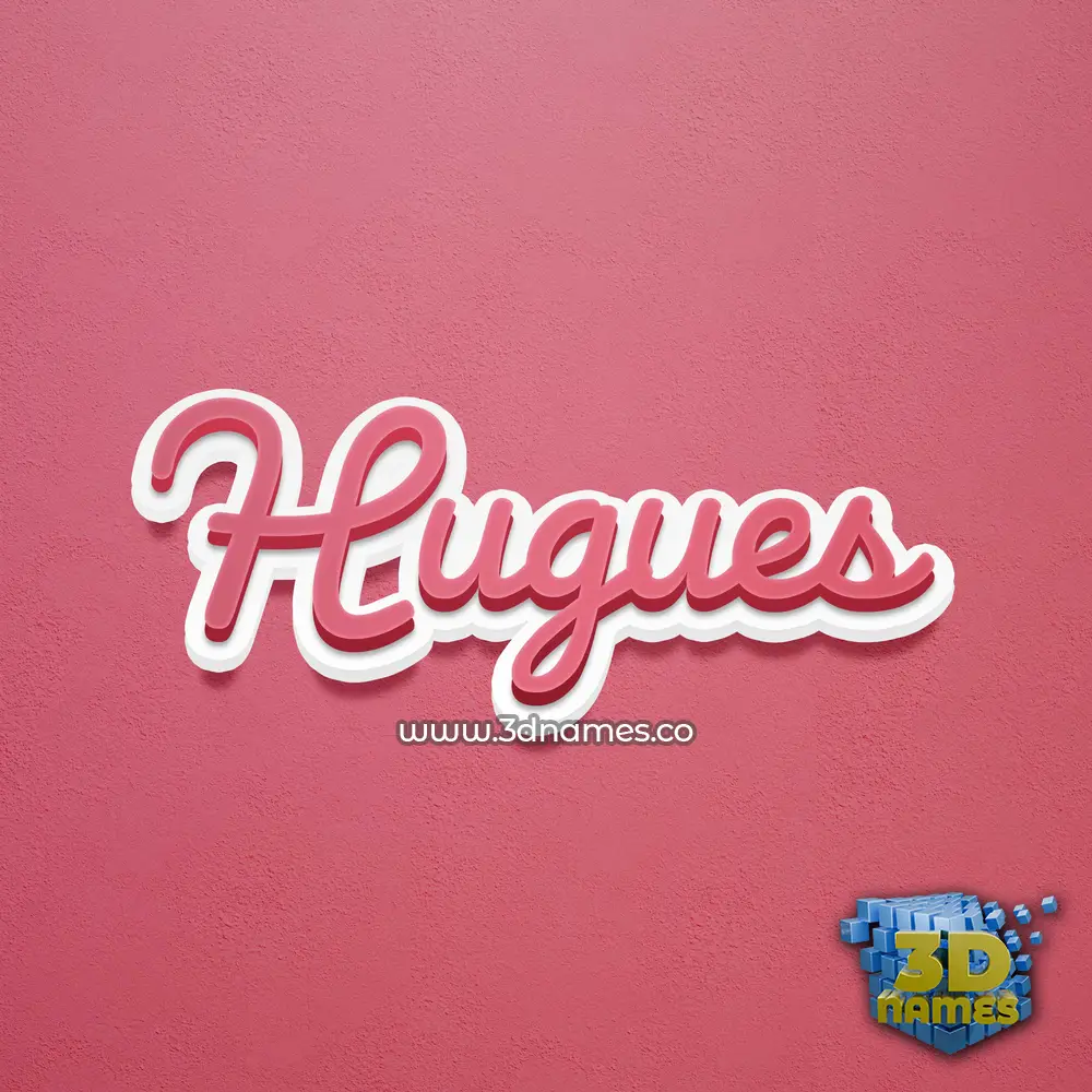 hugues in Red Scribble style - 3D name wallpaper