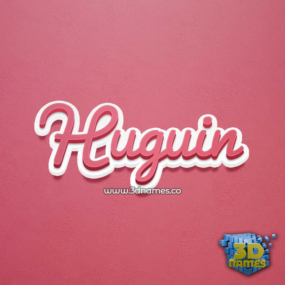 huguin in Red Scribble style - 3D name wallpaper