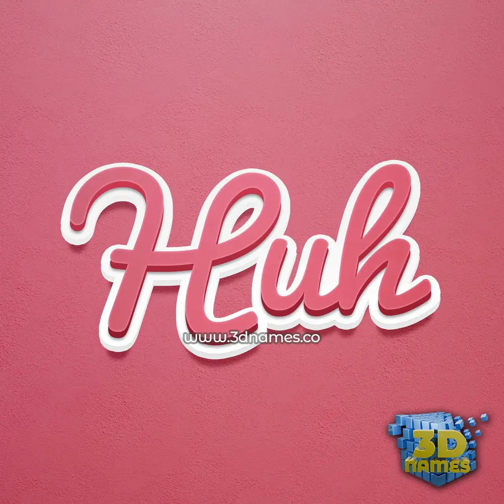 huh in Red Scribble style - 3D name wallpaper