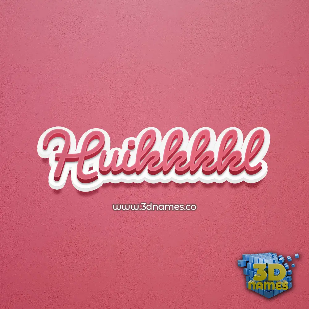 huikkkkl in Red Scribble style - 3D name wallpaper