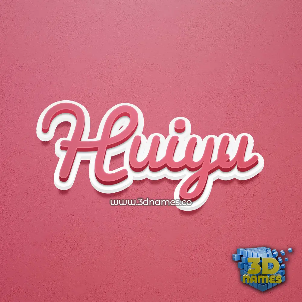 huiyu in Red Scribble style - 3D name wallpaper