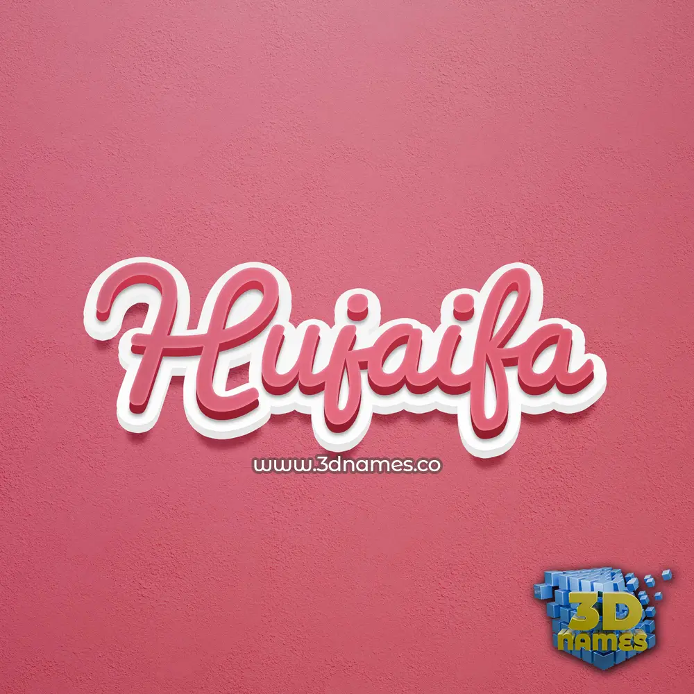 hujaifa in Red Scribble style - 3D name wallpaper
