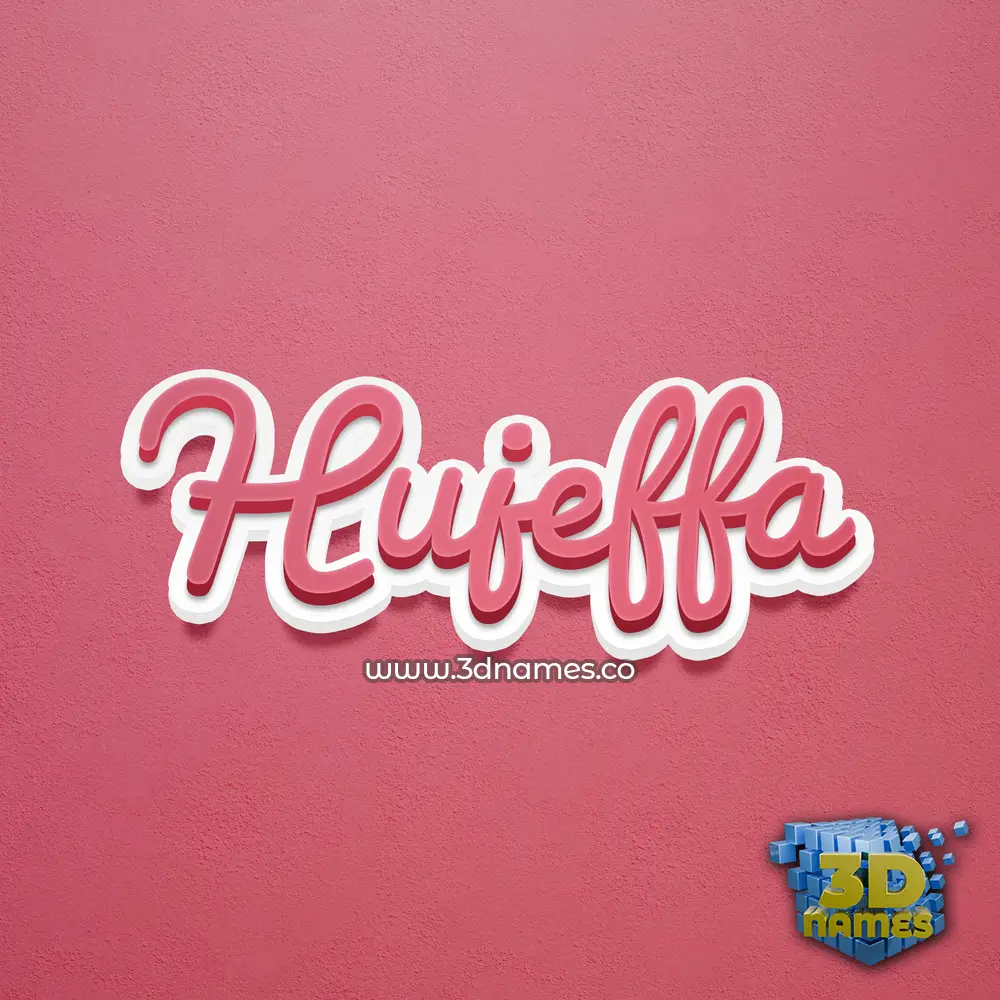 hujeffa in Red Scribble style - 3D name wallpaper