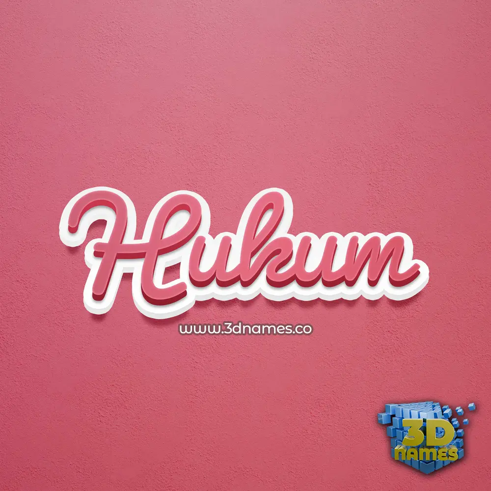 hukum in Red Scribble style - 3D name wallpaper