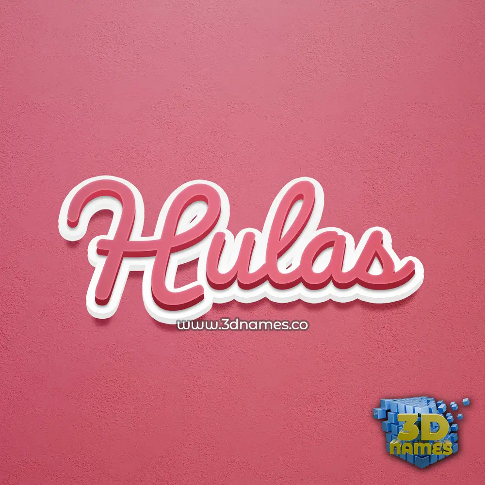 hulas in Red Scribble style - 3D name wallpaper
