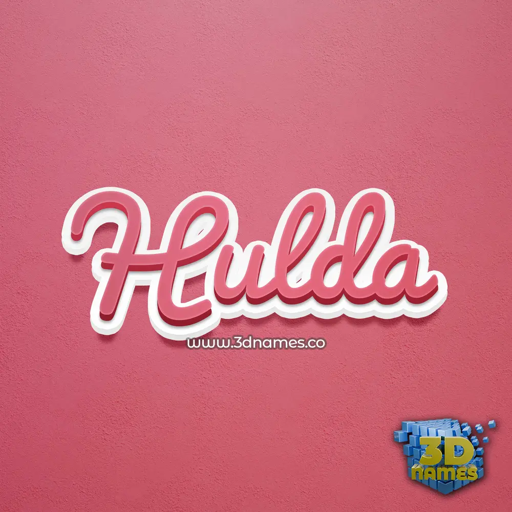 hulda in Red Scribble style - 3D name wallpaper