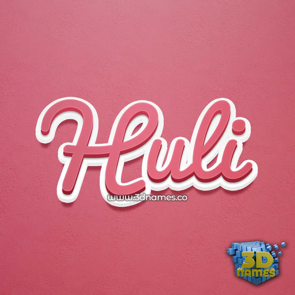 huli in Red Scribble style - 3D name wallpaper
