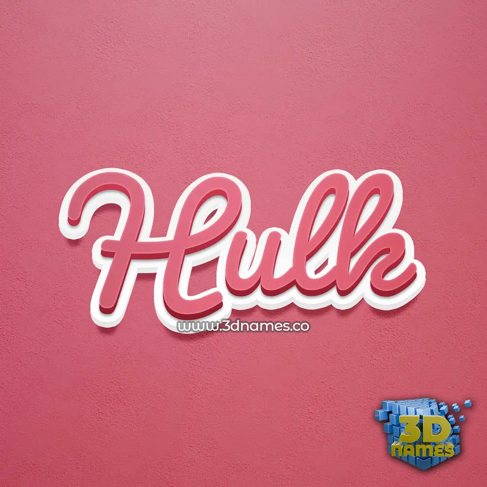 hulk in Red Scribble style - 3D name wallpaper