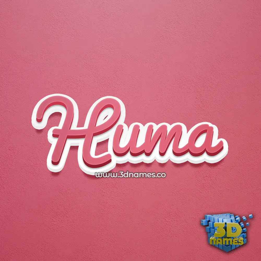 huma in Red Scribble style - 3D name wallpaper