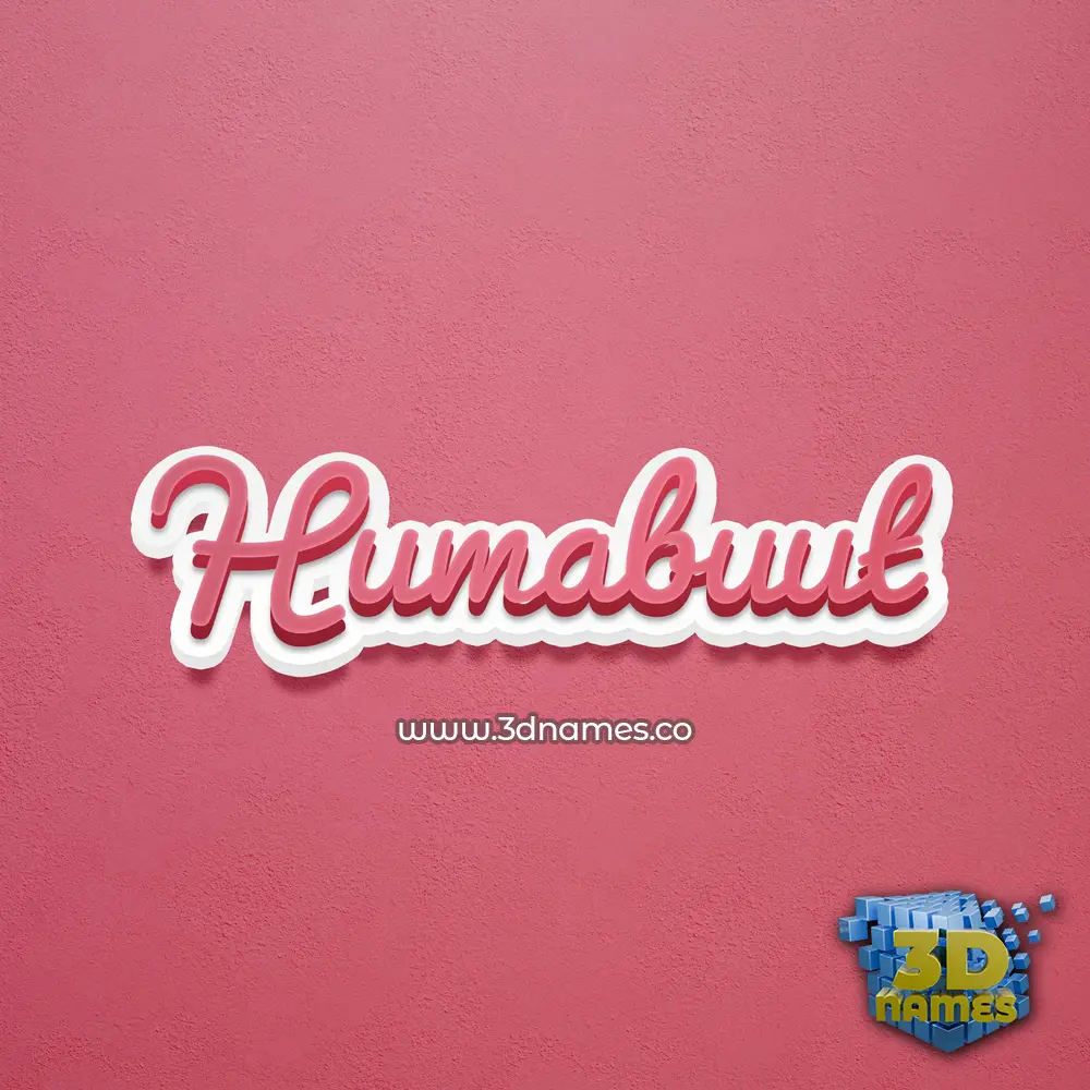 humabuut in Red Scribble style - 3D name wallpaper
