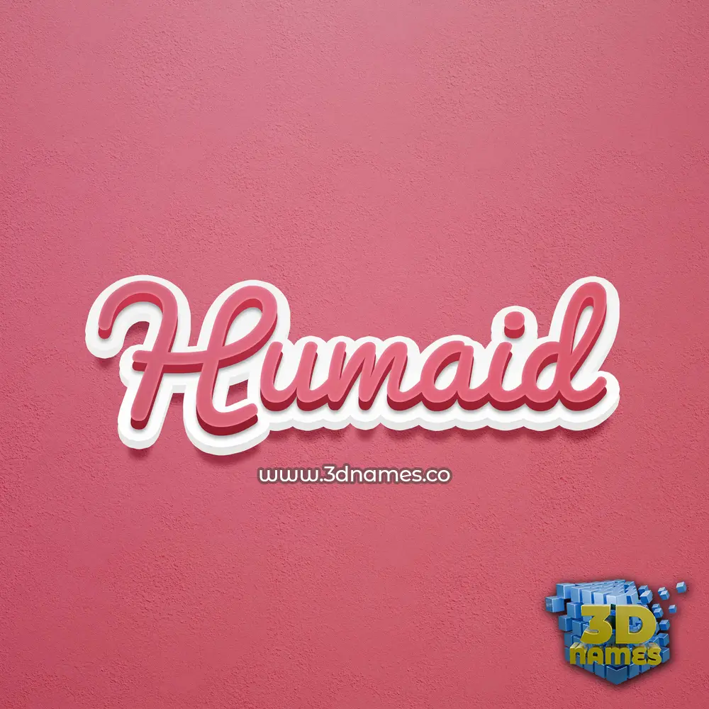 humaid in Red Scribble style - 3D name wallpaper