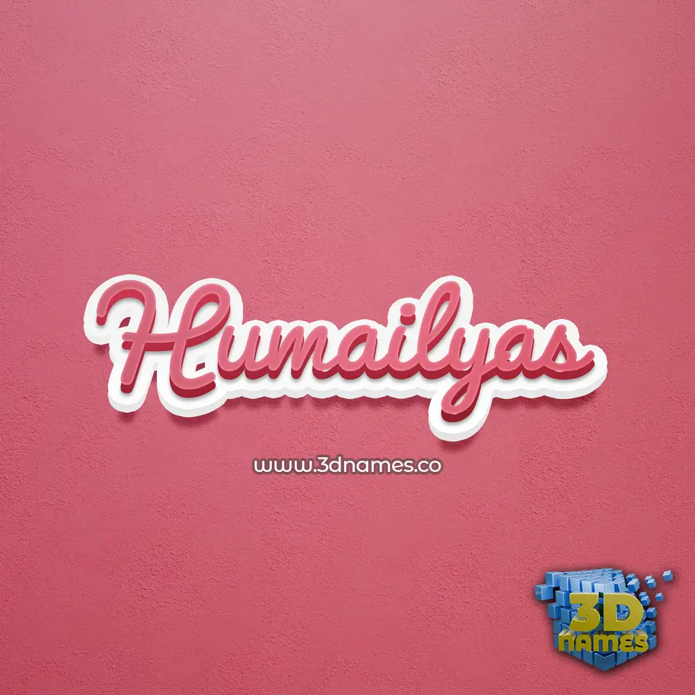 humailyas in Red Scribble style - 3D name wallpaper
