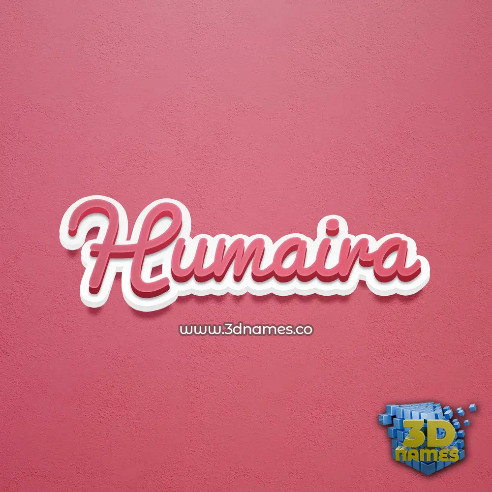 humaira in Red Scribble style - 3D name wallpaper