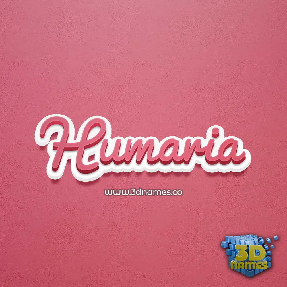 humaria in Red Scribble style - 3D name wallpaper