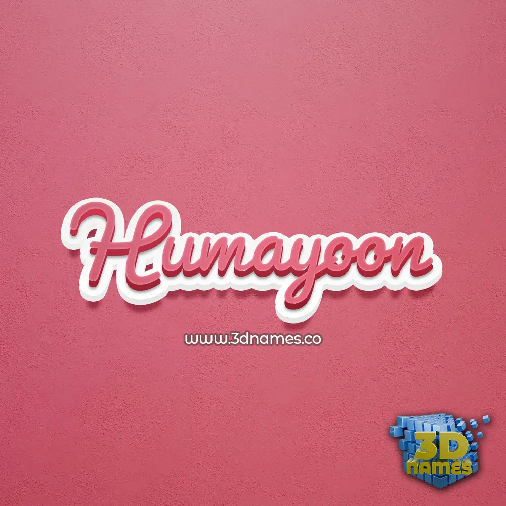 humayoon in Red Scribble style - 3D name wallpaper