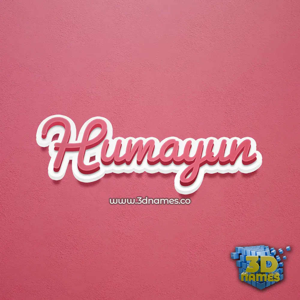 humayun in Red Scribble style - 3D name wallpaper