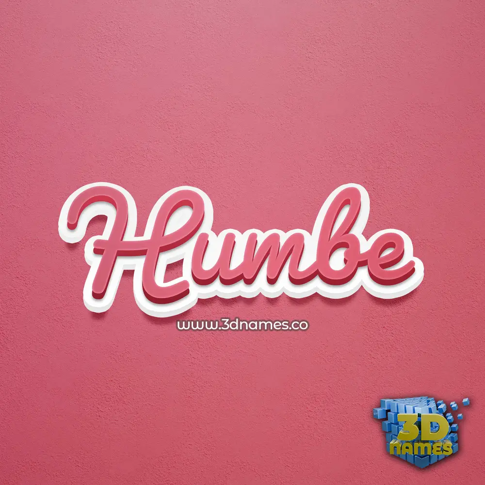 humbe in Red Scribble style - 3D name wallpaper