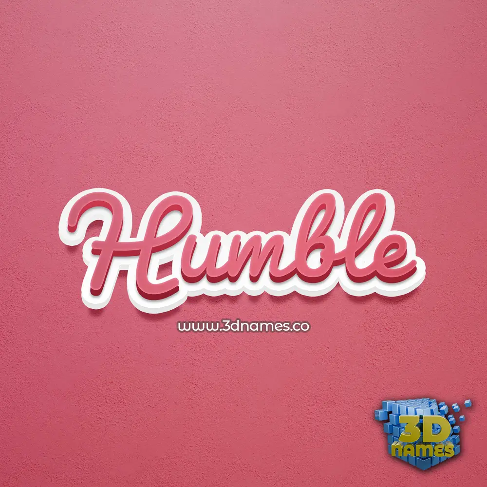 humble in Red Scribble style - 3D name wallpaper