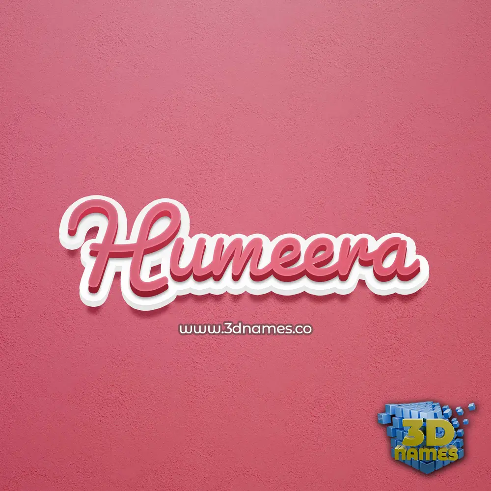 humeera in Red Scribble style - 3D name wallpaper