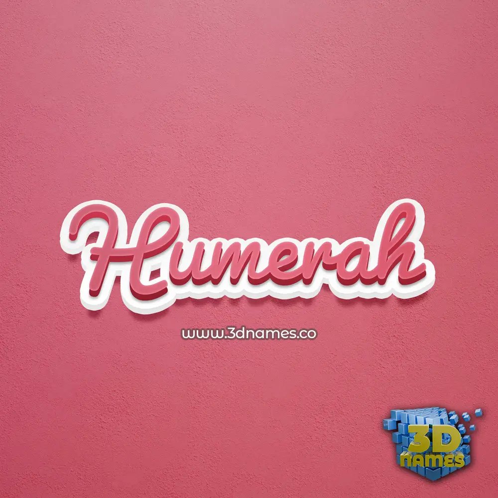 humerah in Red Scribble style - 3D name wallpaper