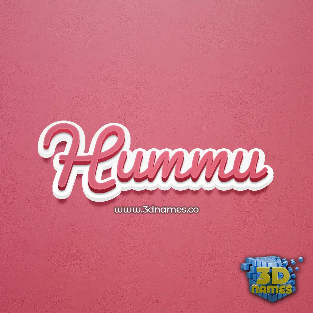hummu in Red Scribble style - 3D name wallpaper