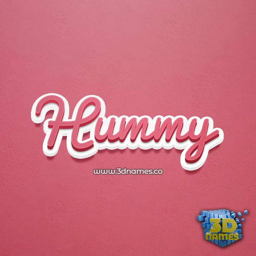 hummy in Red Scribble style - 3D name wallpaper