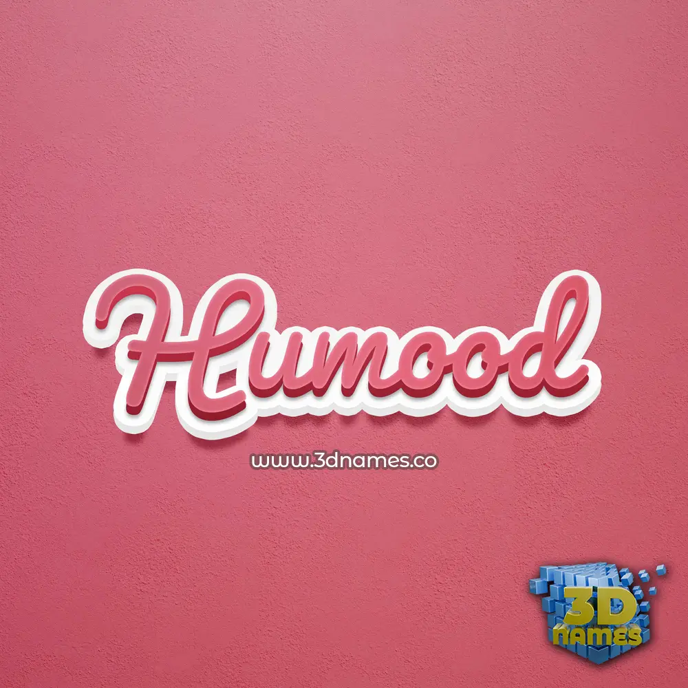 humood in Red Scribble style - 3D name wallpaper