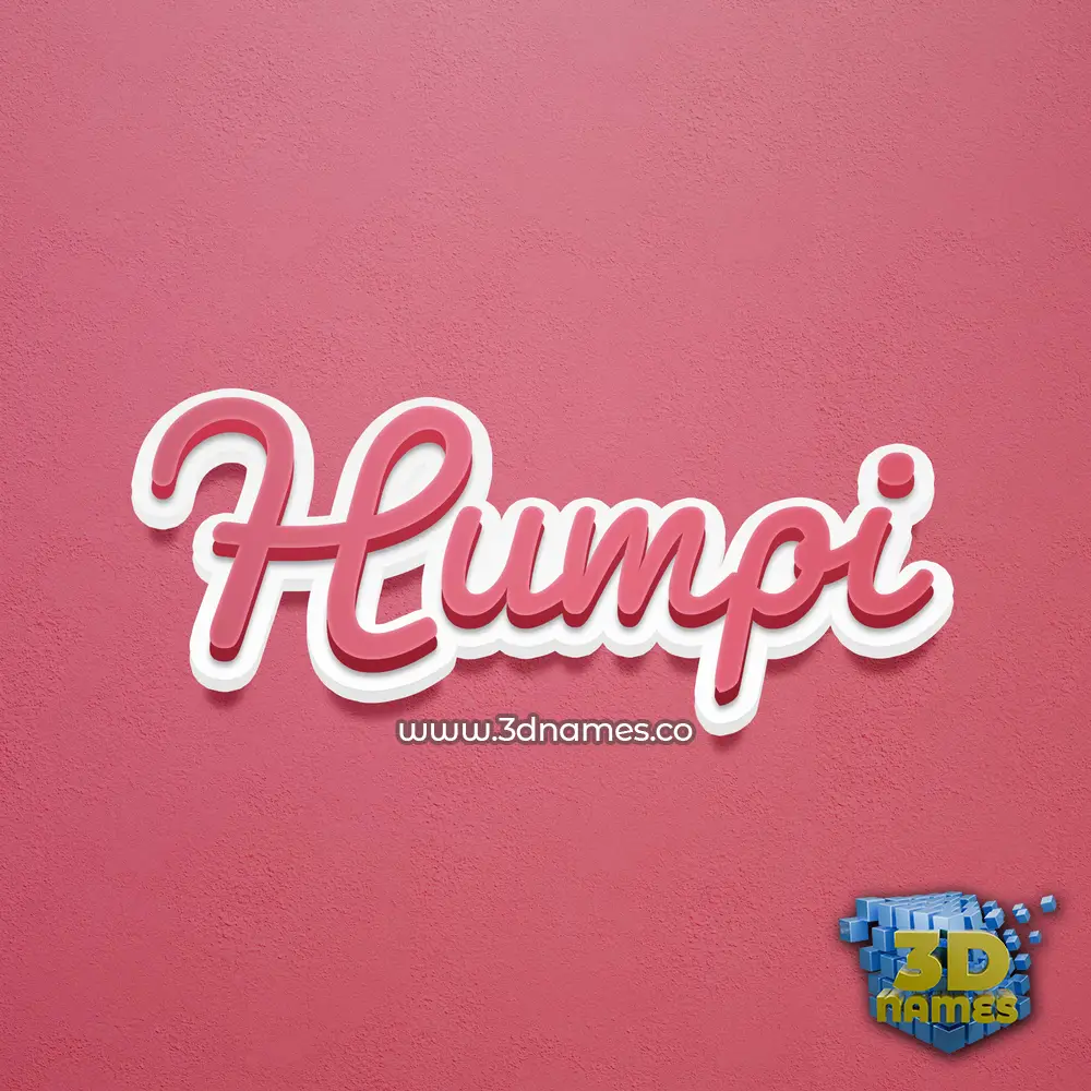 humpi in Red Scribble style - 3D name wallpaper