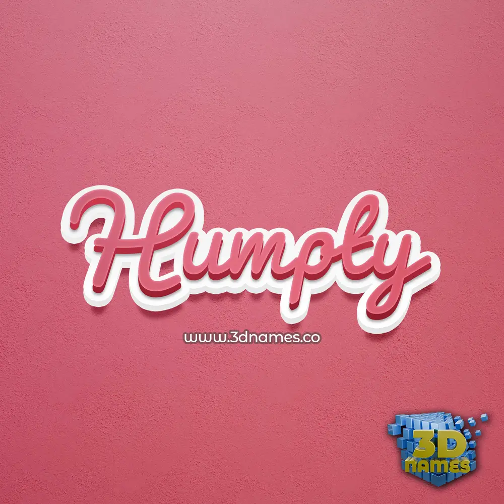humpty in Red Scribble style - 3D name wallpaper