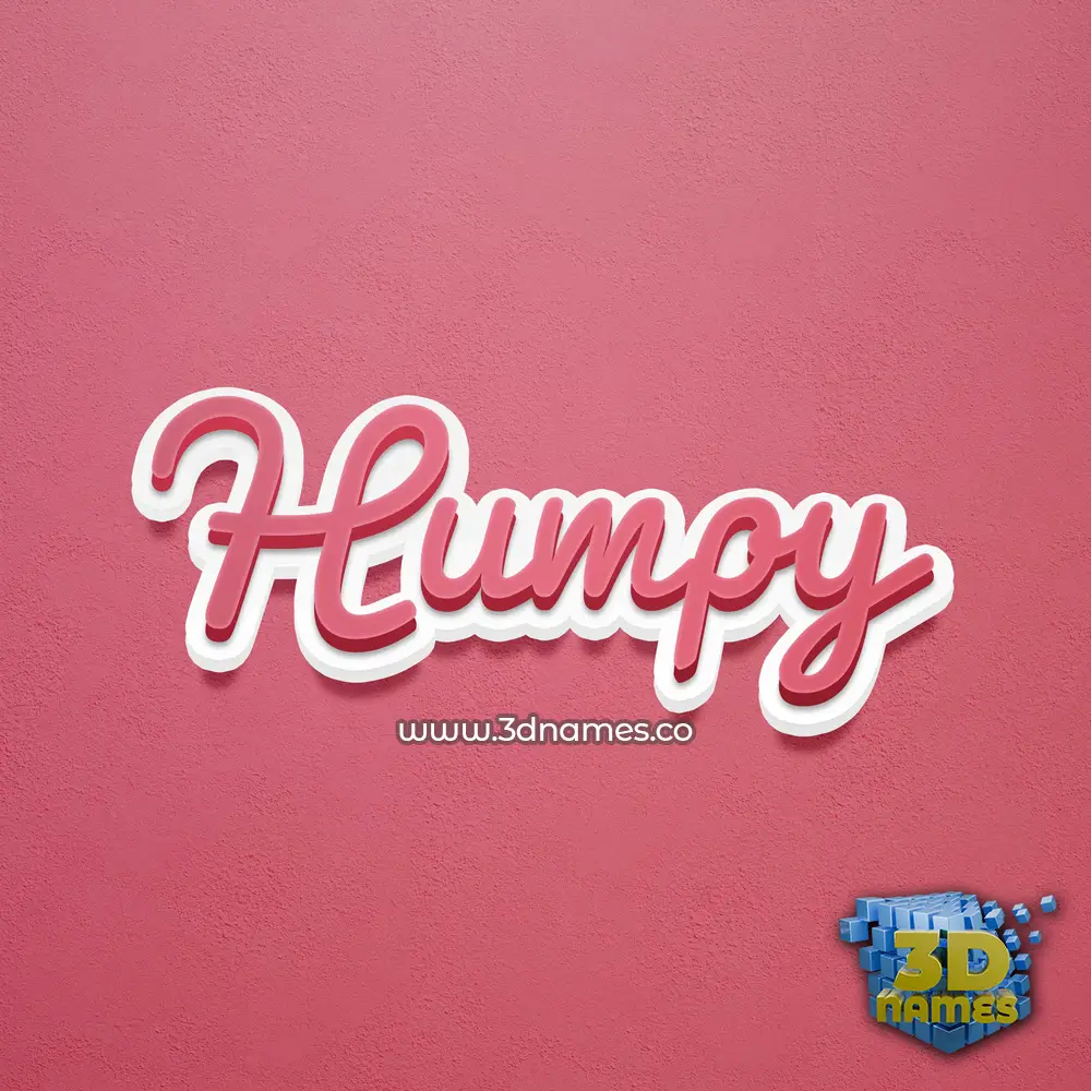 humpy in Red Scribble style - 3D name wallpaper