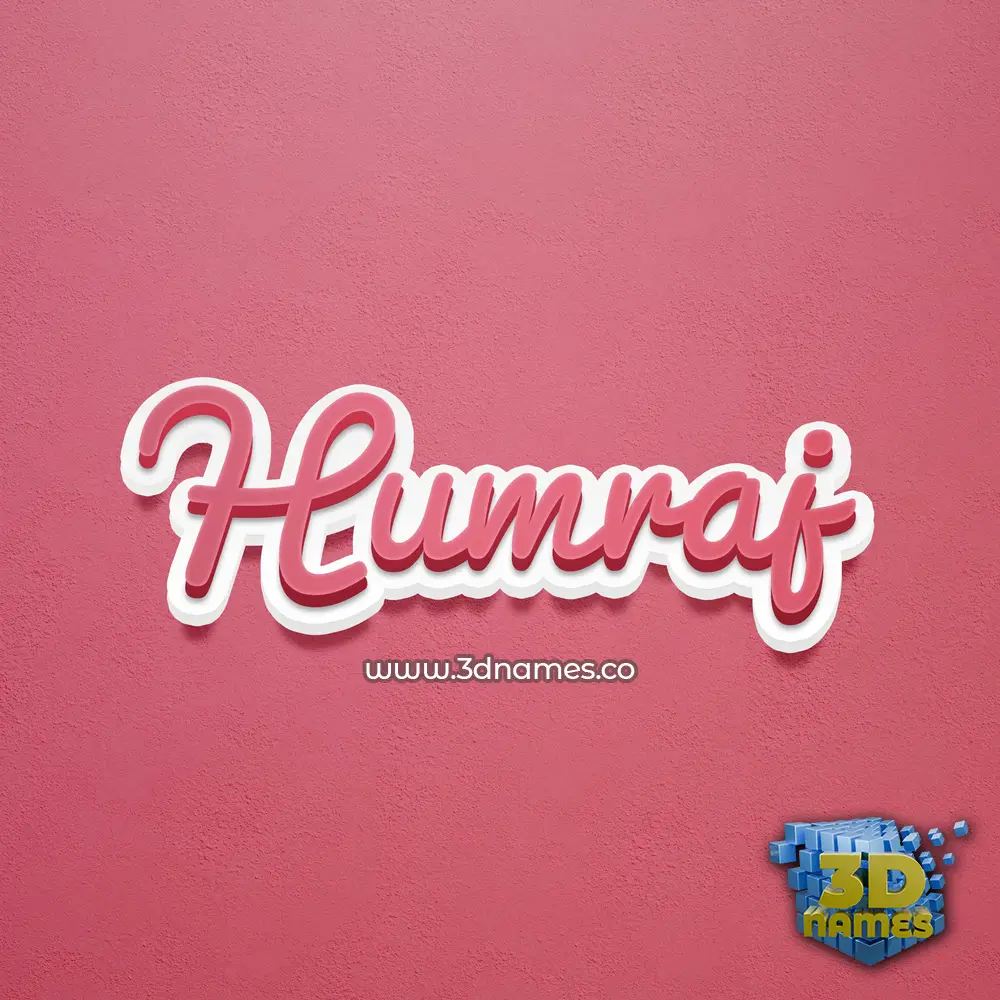 humraj in Red Scribble style - 3D name wallpaper
