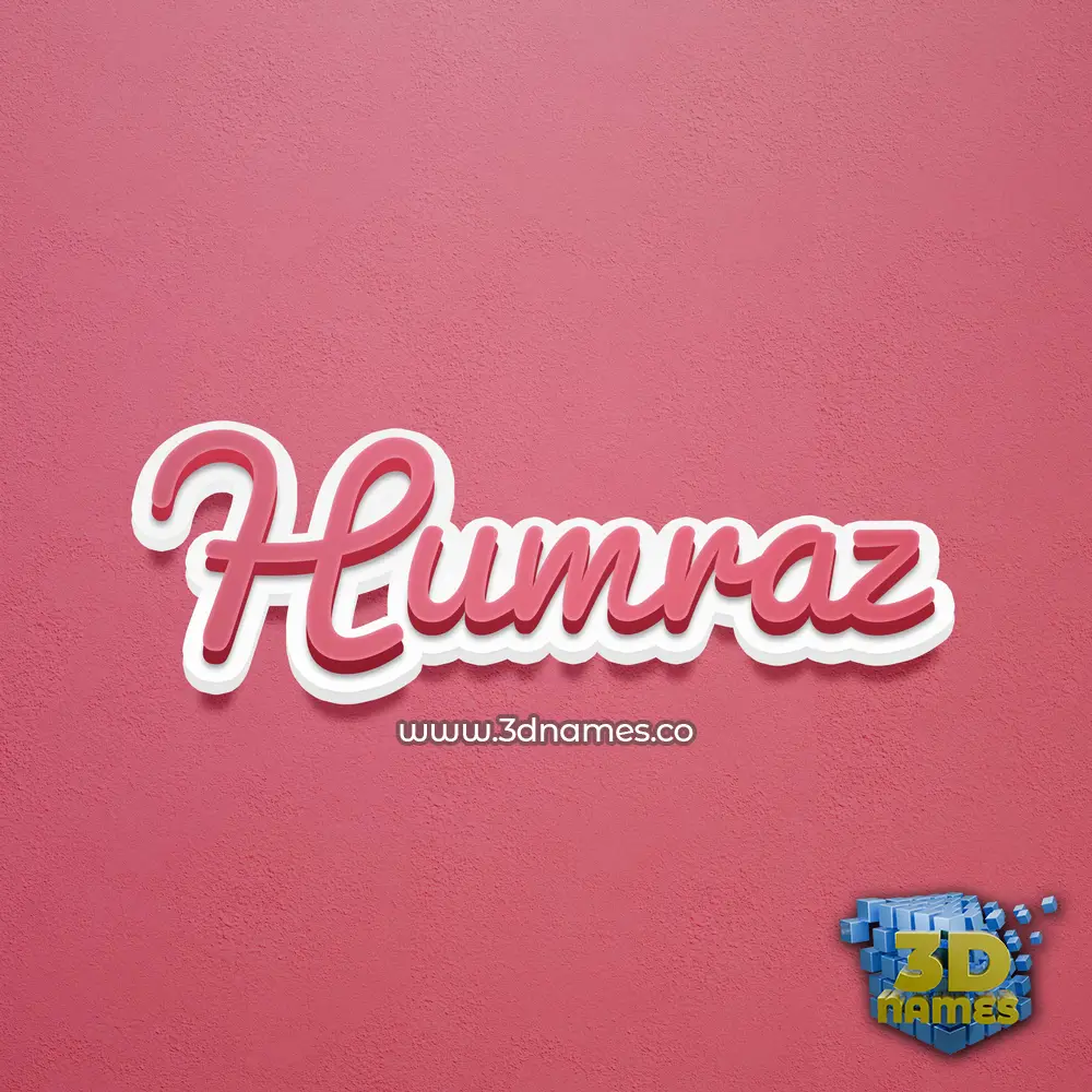 humraz in Red Scribble style - 3D name wallpaper