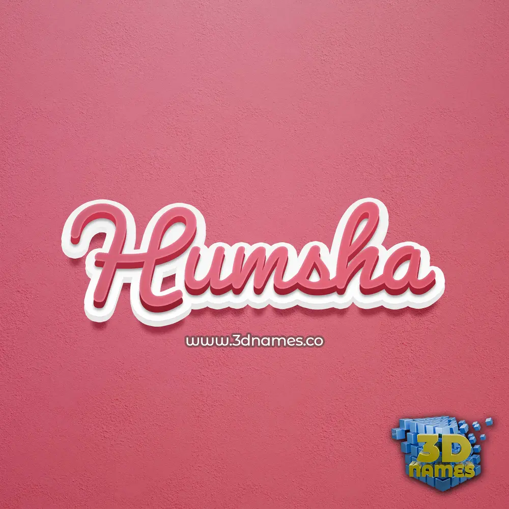 humsha in Red Scribble style - 3D name wallpaper
