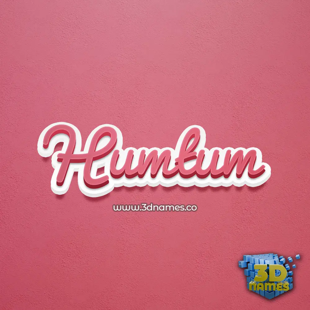 humtum in Red Scribble style - 3D name wallpaper