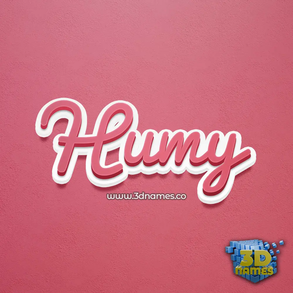 humy in Red Scribble style - 3D name wallpaper