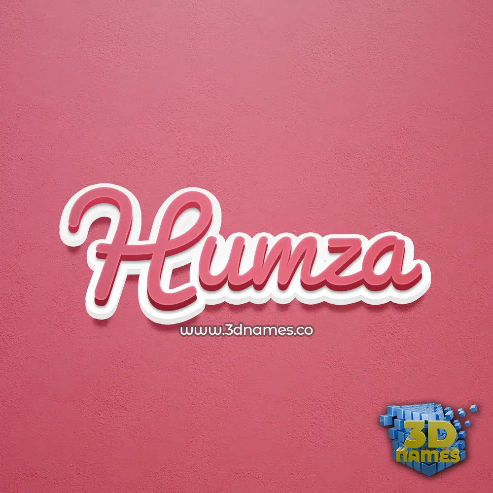 humza in Red Scribble style - 3D name wallpaper