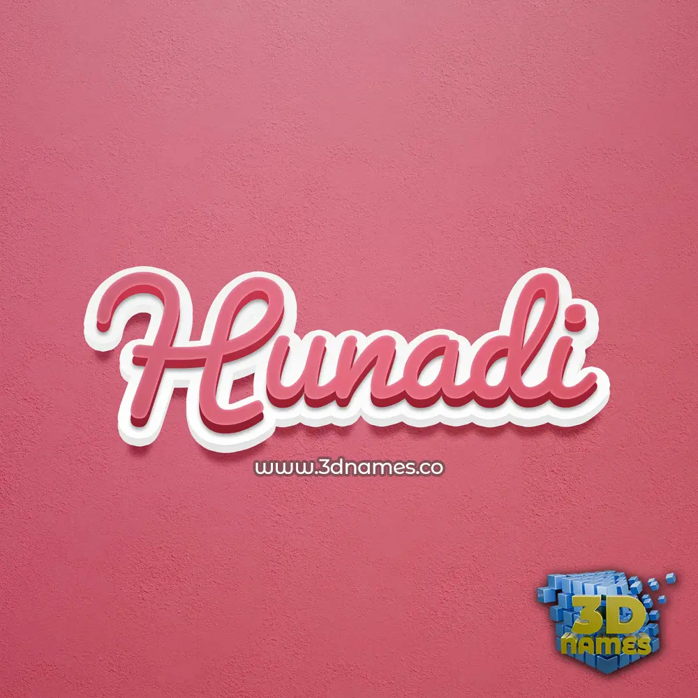 hunadi in Red Scribble style - 3D name wallpaper
